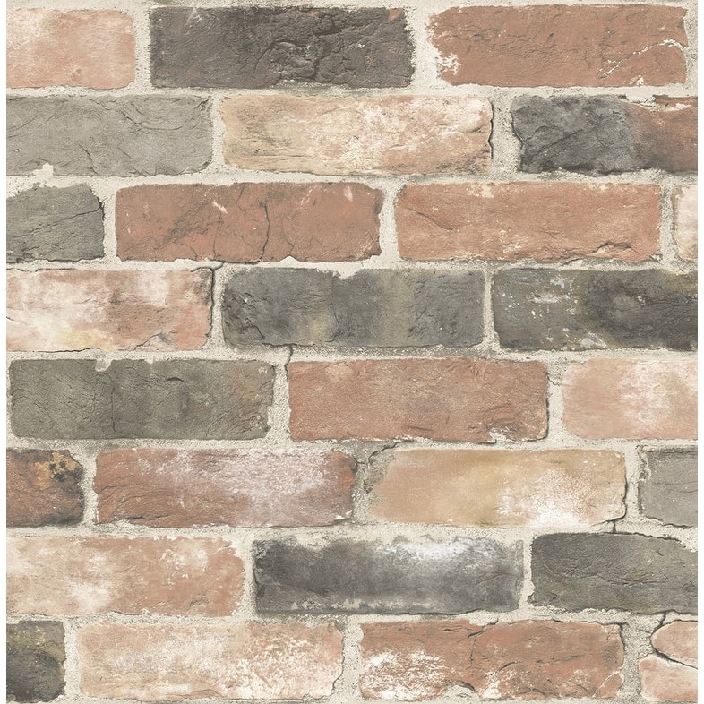 Brewster Adams Multicolor Reclaimed Bricks Wallpaper - 20.5in x 396in x 0.025in