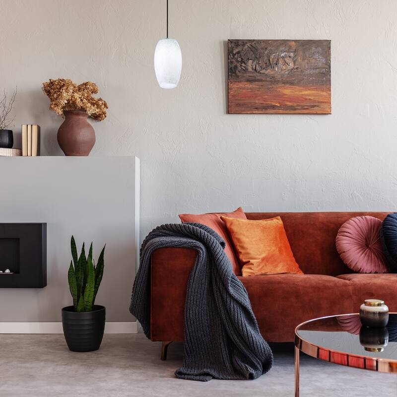 Eliza River of Goods Black Metal and Glass 6-Inch Pendant Light with Adjustable Hanging Cord - 6" x 6" x 70.75"