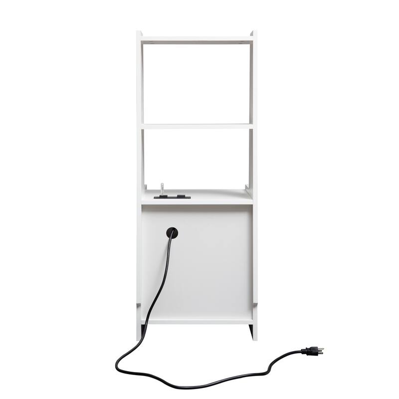 Bookshelf Nightstand with Charging Station