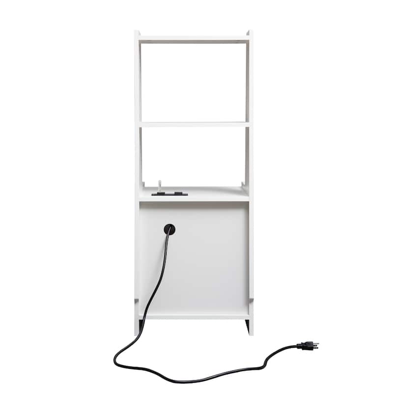 Nightstand with Charging Station,with Night Light,Modern Night Stand with Bookshelf,Bedside Tables with Storage Cabinet
