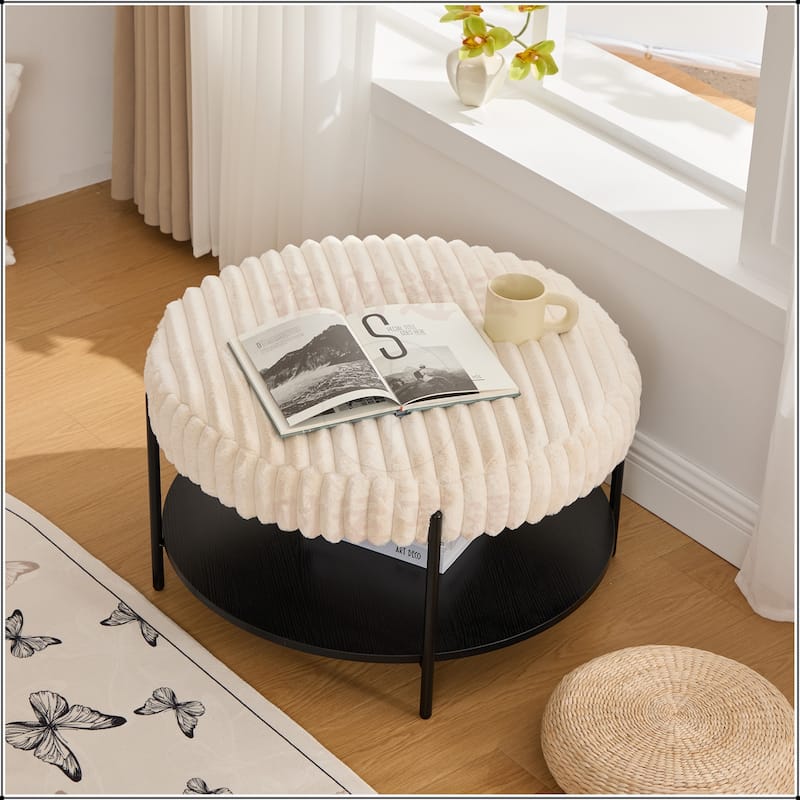 Upholstered Ottoman Coffee Table Foot Rest