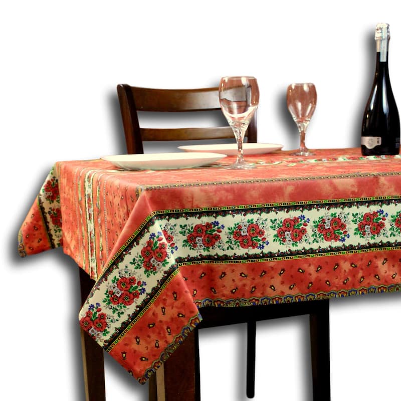 Wipeable Spill Resistant Provencal Cotton Cannes Collection Tablecloth