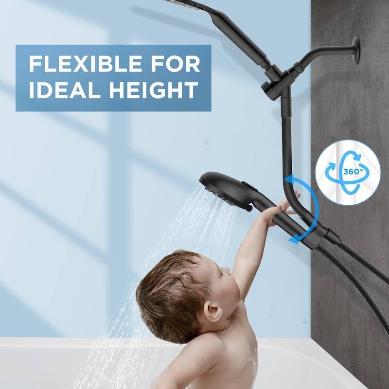 Dual Handheld Shower Head Combo, 2 in 1 Rain Shower Heads System