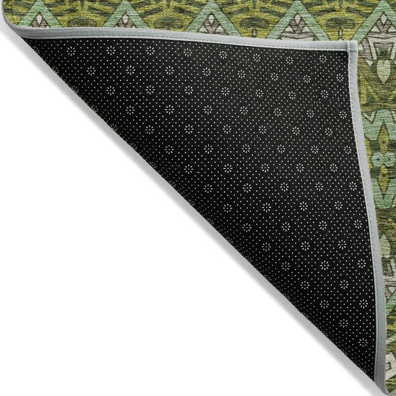 Machine Washable Indoor/ Outdoor Chantille Mosaic Global Rug
