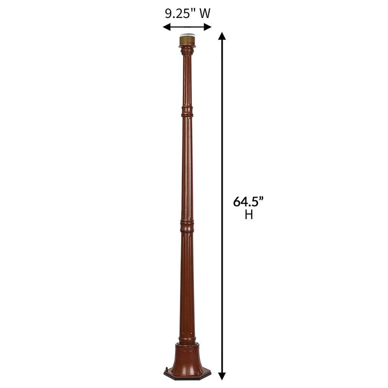 Gama Sonic 64 in. Outdoor Aluminum Solar Lamp Post with EZAnchor Kit