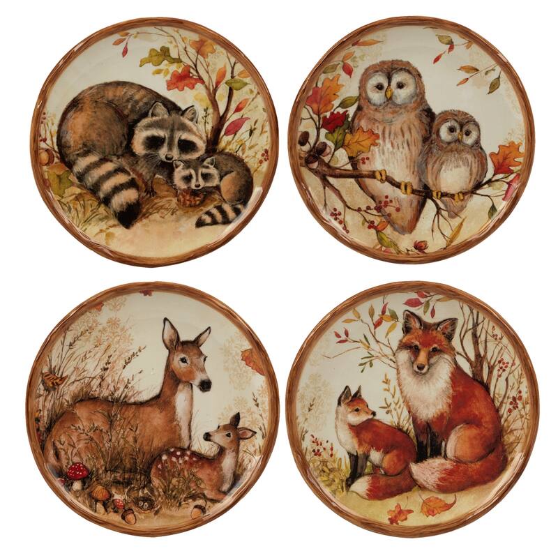 Certified International Pine Forest 6-inch Canape/Luncheon Plates, Set of 4