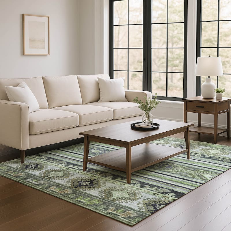 Premium Washable Super Soft Boho Global Mayfield Rug - Fern - 10' x 14'