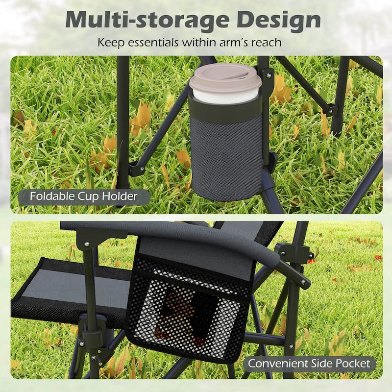 Costway 1/2 PCS Folding Camping Chair for Adults Portable Lawn Chair