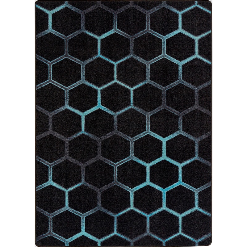 Joy Carpets Kid Essentials Breakout Area Rug - 5'4" Round - Teal