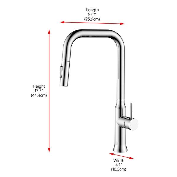 dimension image slide 1 of 3, Elegant Lighting FAK-311 Noor 1.8 GPM Single Hole Pull Down Kitchen