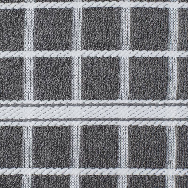 DII Solid Honey Gold Windowpane Terry Dishtowel 4 Piece
