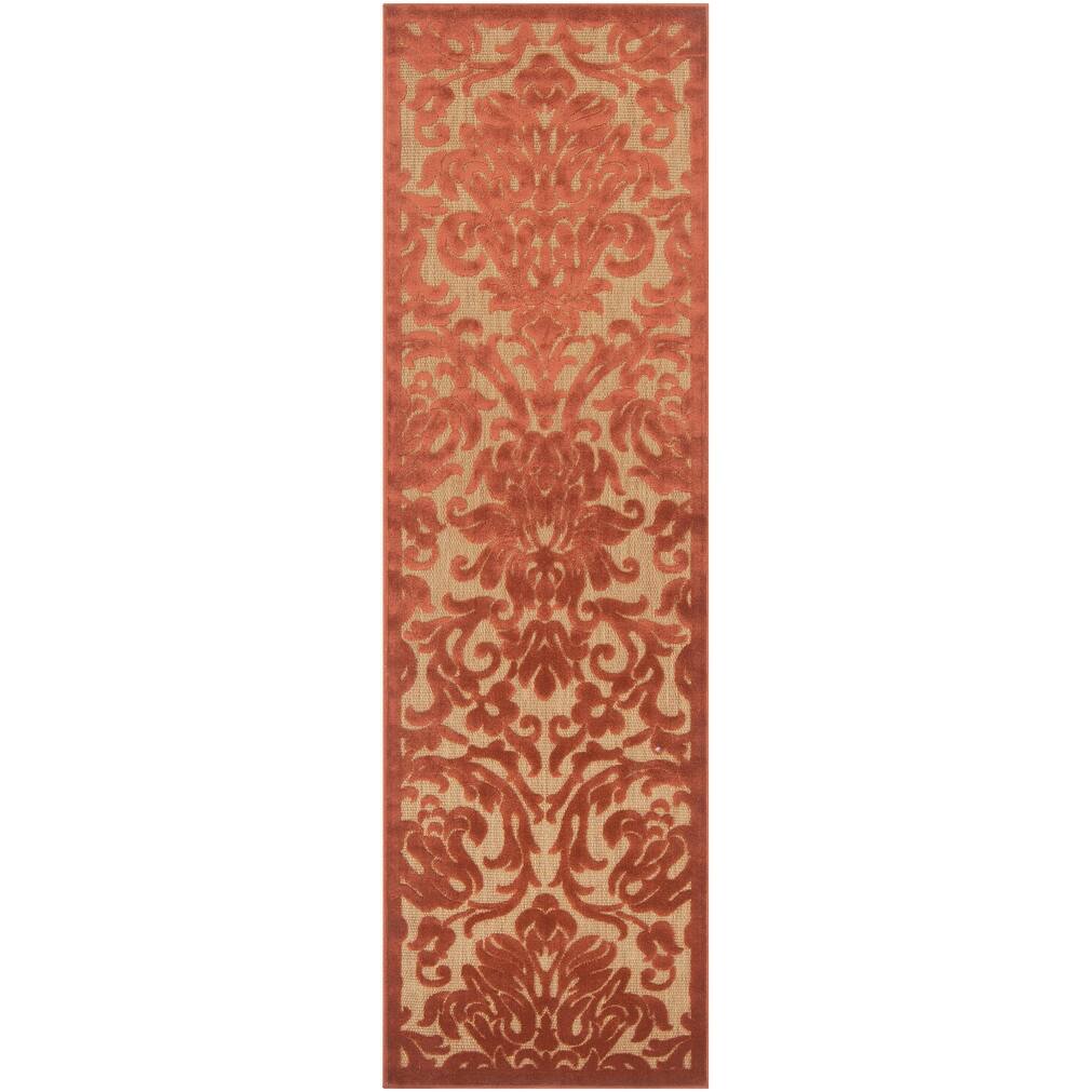 Woven Rox bury Indoor/Outdoor Damask Print Area Rug - 2'6" x 7'10" Runner