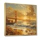 preview thumbnail 15 of 14, Designart "Yellow White Sunset Golden Gate Bridge San Francisco" San Francisco Framed Wall Art Industrial Wall Decor Art