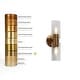 preview thumbnail 8 of 12, Mid-century Modern Gold 2-Light Cylinder Wall Sconce Glass Bathroom Vanity Light - L 13.4'' x W 5.5''