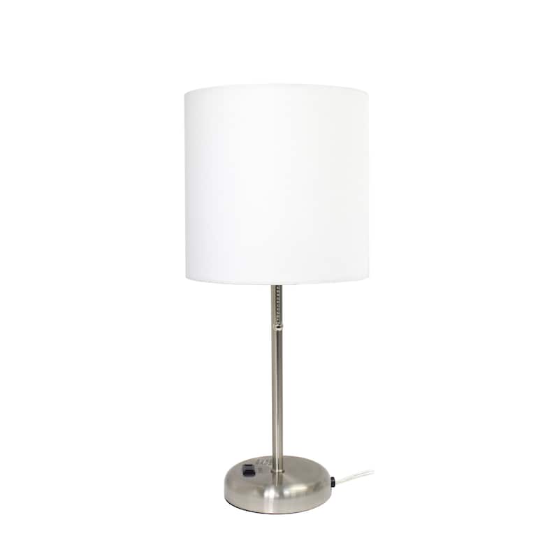 Porch & Den Custer Metal/ Fabric Lamp with Charging Outlet