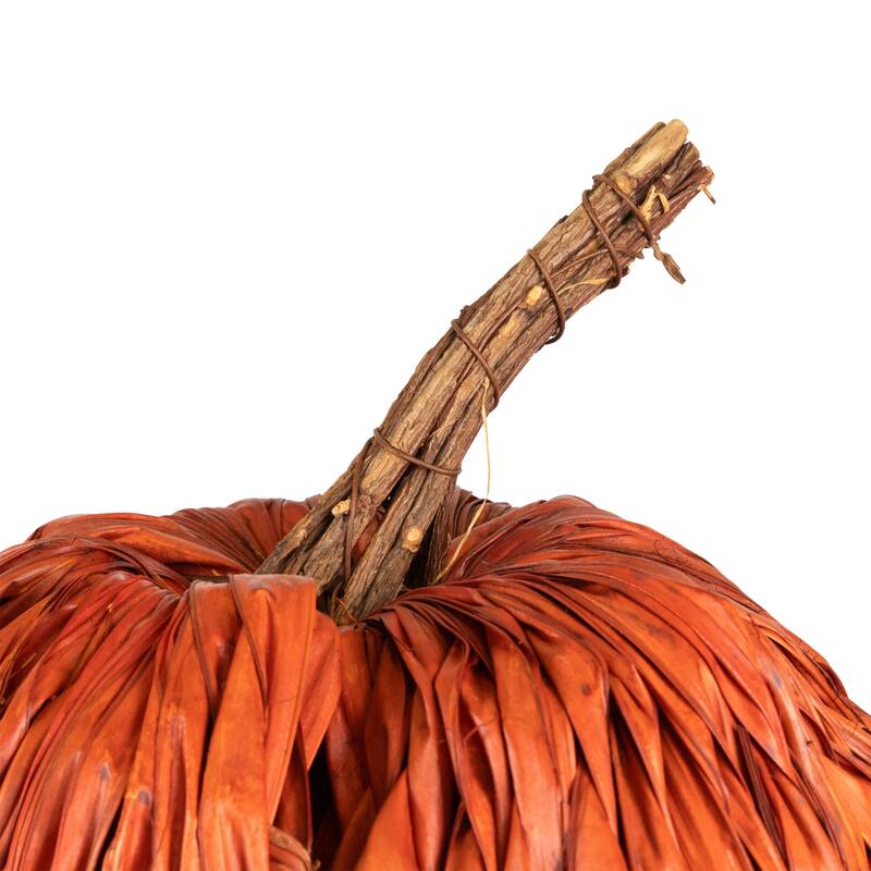 Woven Rattan Fall Harvest Pumpkin Decoration - 8.5"