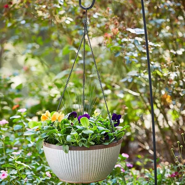 Southern Patio HDR-054801 Westlake Hanging Basket Planter, Galvanized - 12 In.
