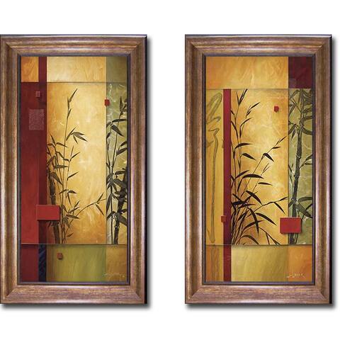 Garden Dance I & II by Don Li-Leger 2-pc Bronze-Gold Framed Canvas Art Set (28 in x 16 in Each Framed Size)