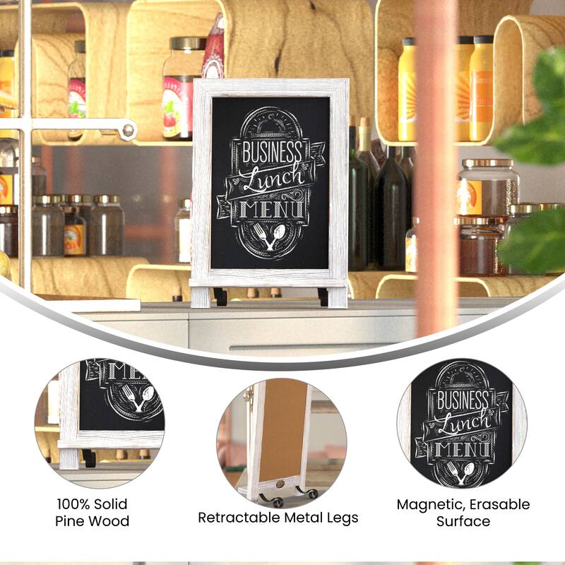 Freestanding Tabletop or Wall Mount Magnetic Chalkboard