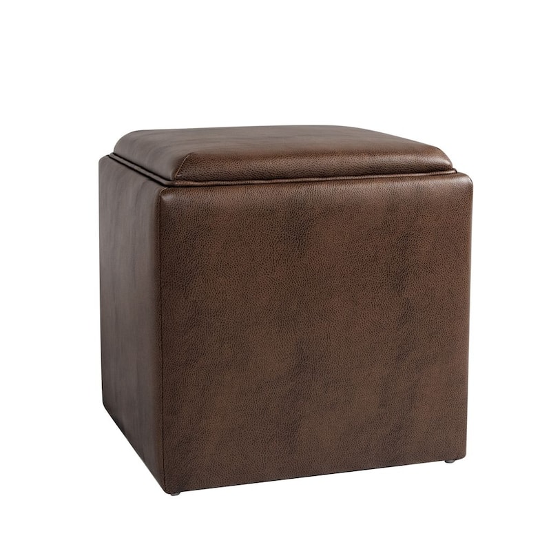 HomePop Storage Ottoman with Tray Top