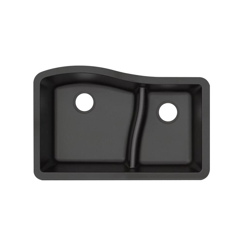 Transolid Aversa SilQ Granite 32-inch Undermount Kitchen Sink - 32" X 21" X 10" - Black