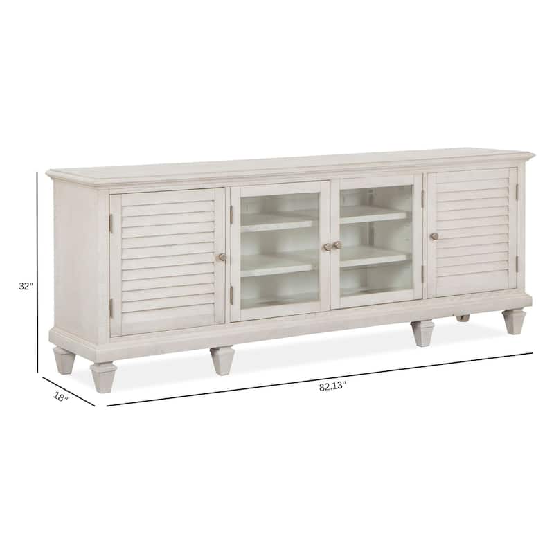 Magnussen Home Newport Alabaster Large Console - 83"W x 18"D x 32"H