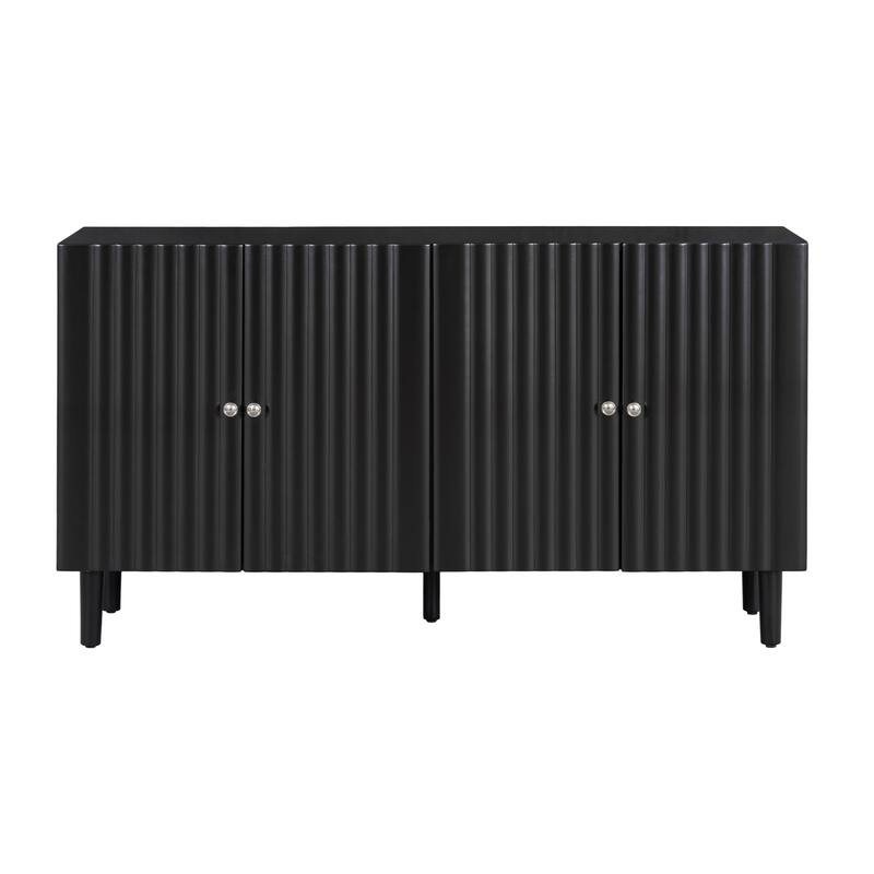 Elegant Four-Door Sideboard - Black