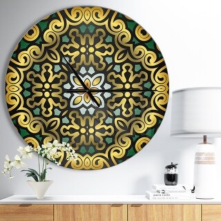 Designart 'Ethnic Floral Geometric Ornament' Oversized Contemporary Wall CLock
