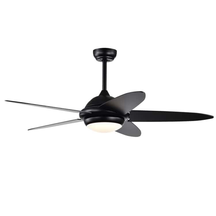 52 Inch Ceiling Fan with Lights and 3 Lighting Colors - 52" (D) - Black