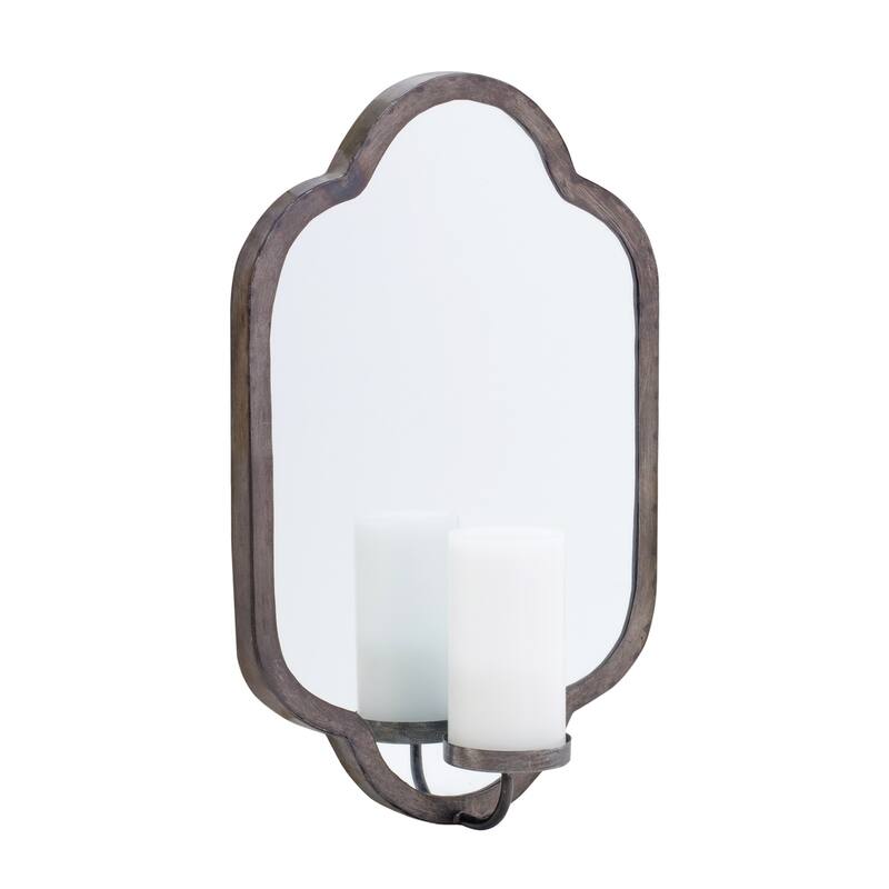 Mirror Wall Sconce Candle Holder (Set of 2) Black On Sale Bed