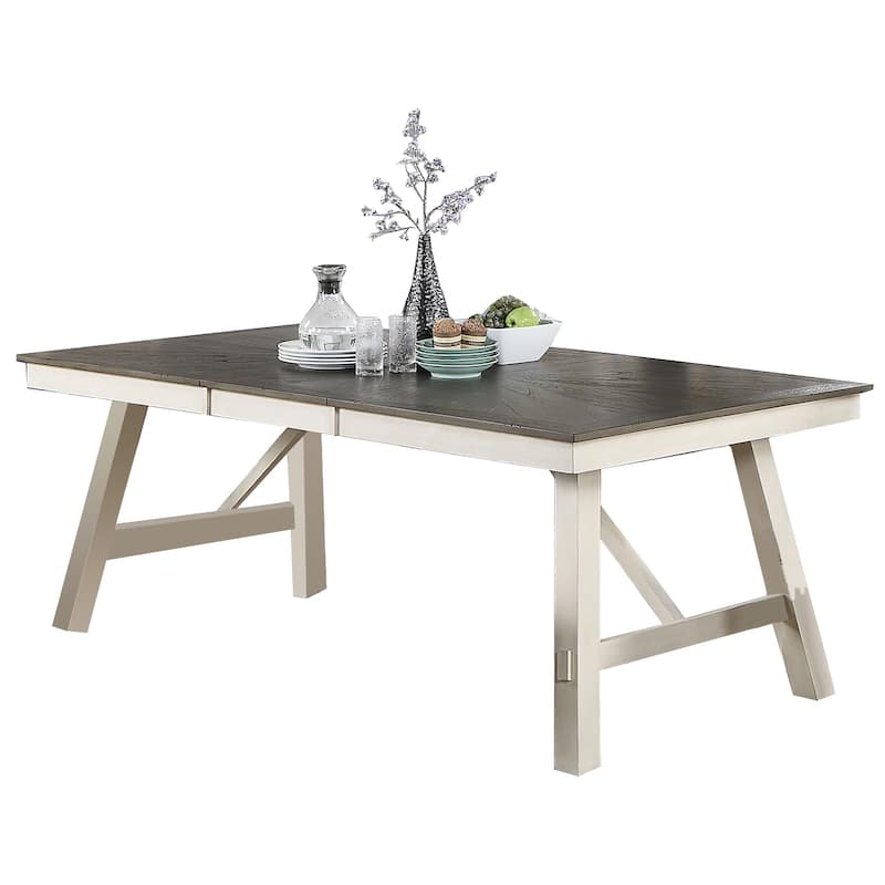 Wooden Rectangle Dining Table - White/Grey