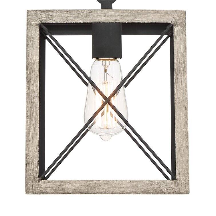 Acroma 1-light Farmhouse Rustic Rectangle Kitchen Island Pendant Light - 8 inches