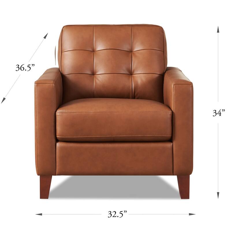 Hydeline Aiden Top Grain Leather Sofa and Chair Set