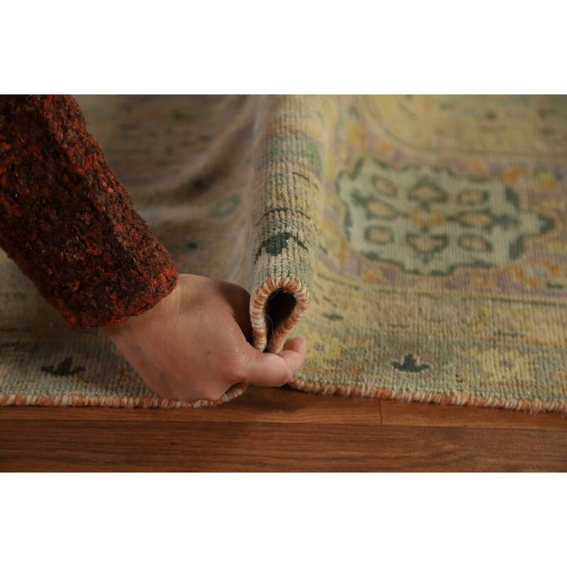 Hand Knotted Oriental 100% Wool Carpet Traditional Floral Purples Tabriz Area Rug - 12' 11'' X 9' 9''