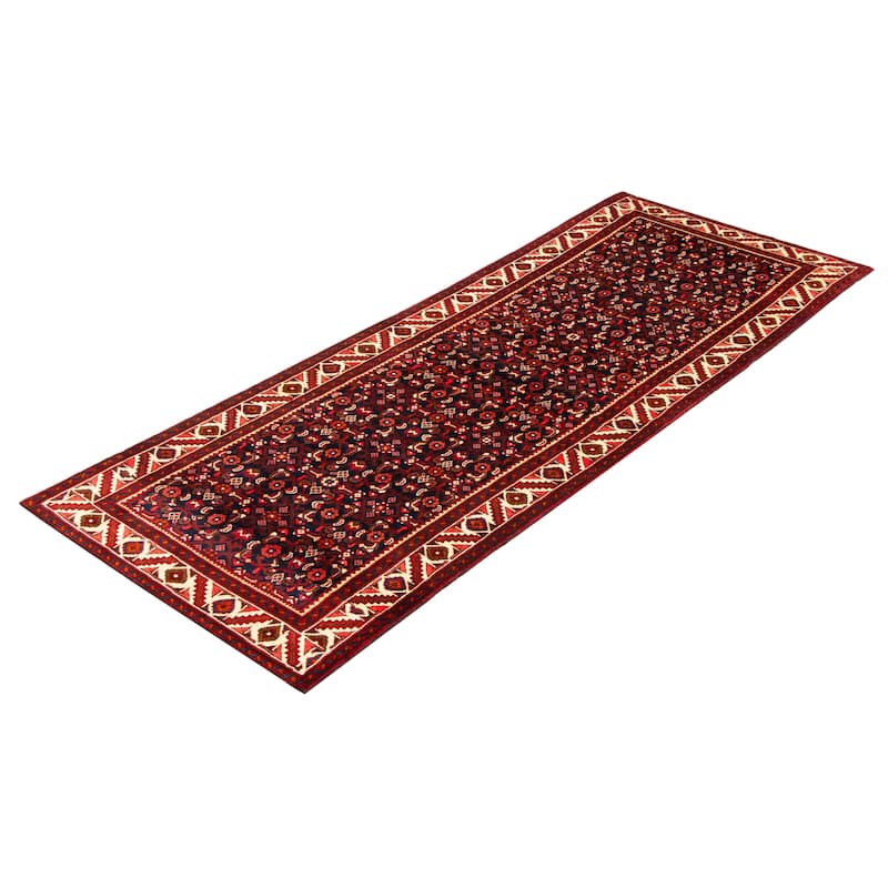 ECARPETGALLERY Hand-knotted Andelz Navy Wool Rug - 3'5 x 9'3