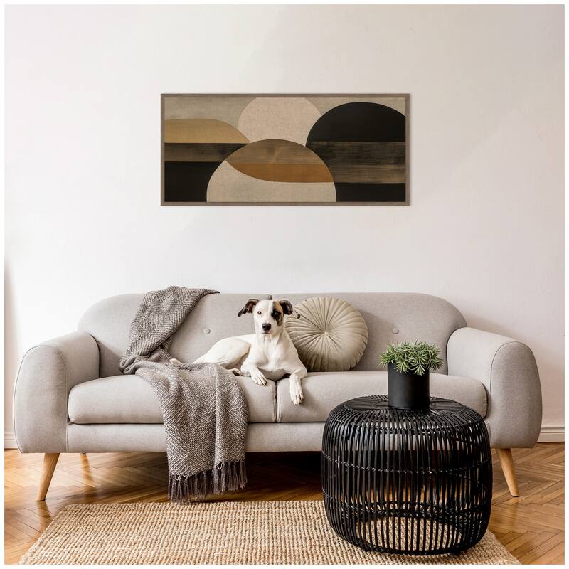 Kate and Laurel Neutral Rich Tonal Abstact II by The Creative Bunch Studio Framed Canvas Wall Art Print