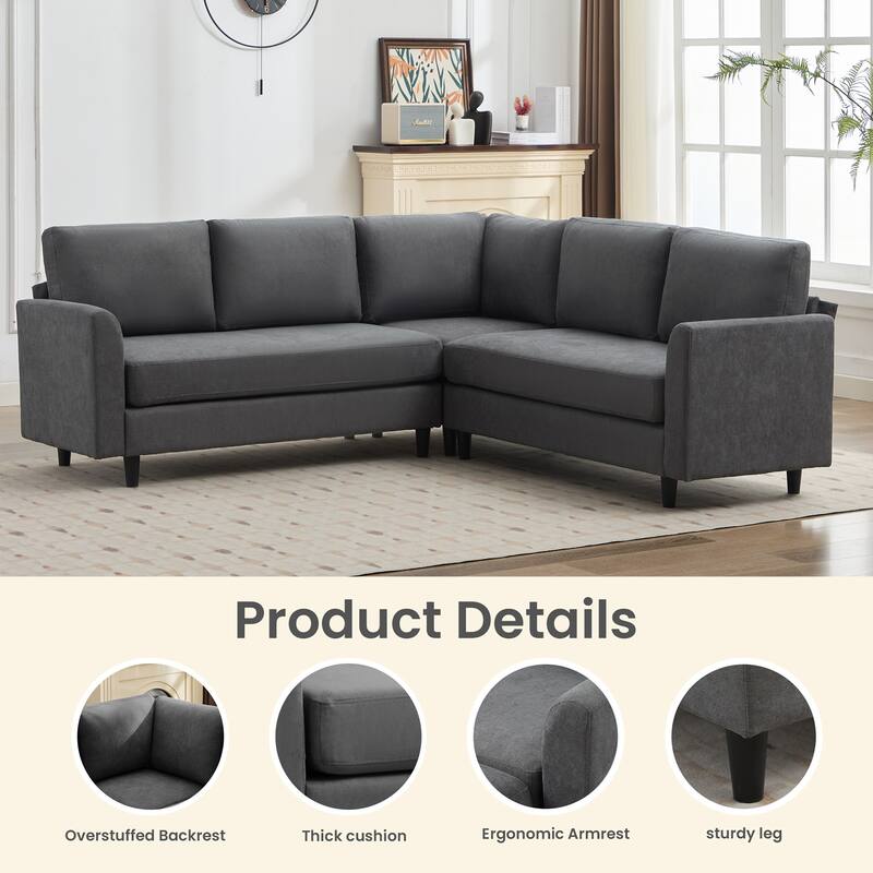 Snow Velvet Sectional Sofa