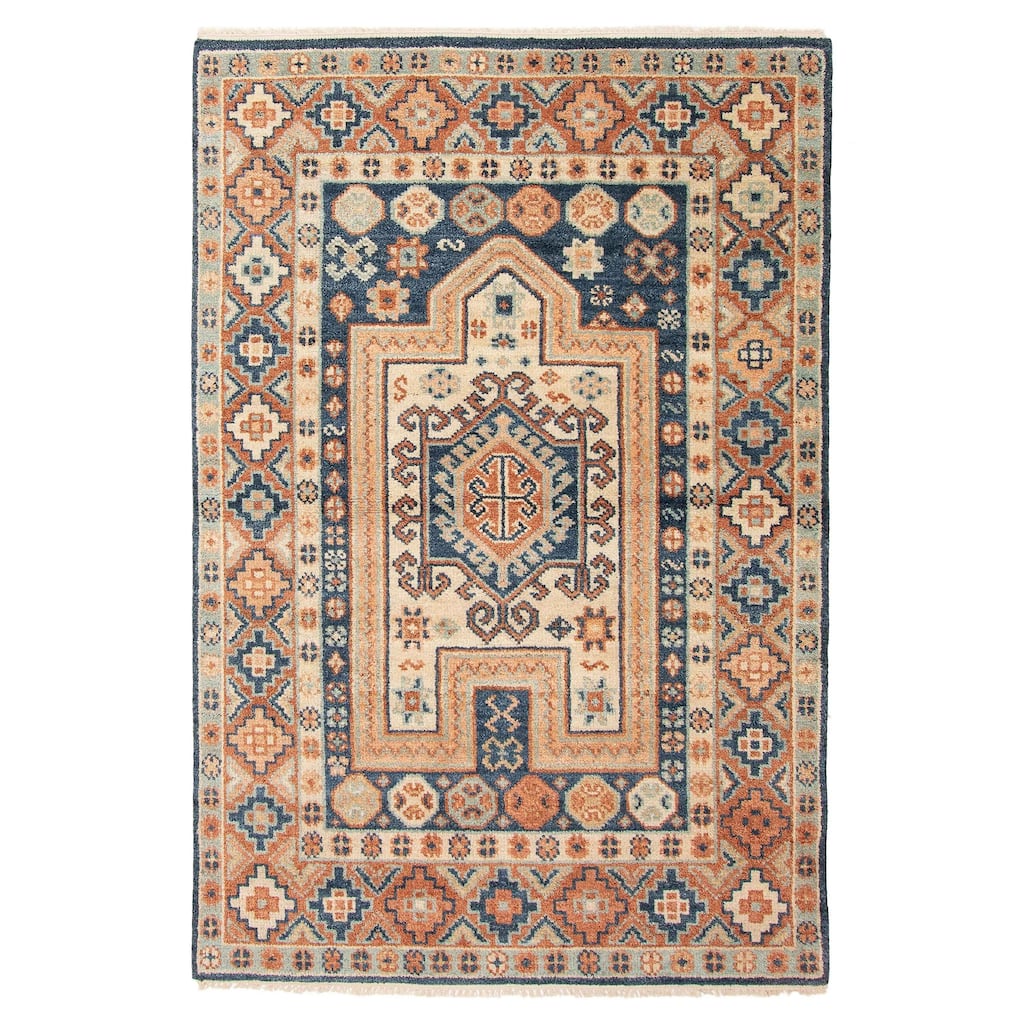 ECARPETGALLERY Hand-knotted Jules Serapi Dark Blue Wool Rug - 5'3 x 7'10