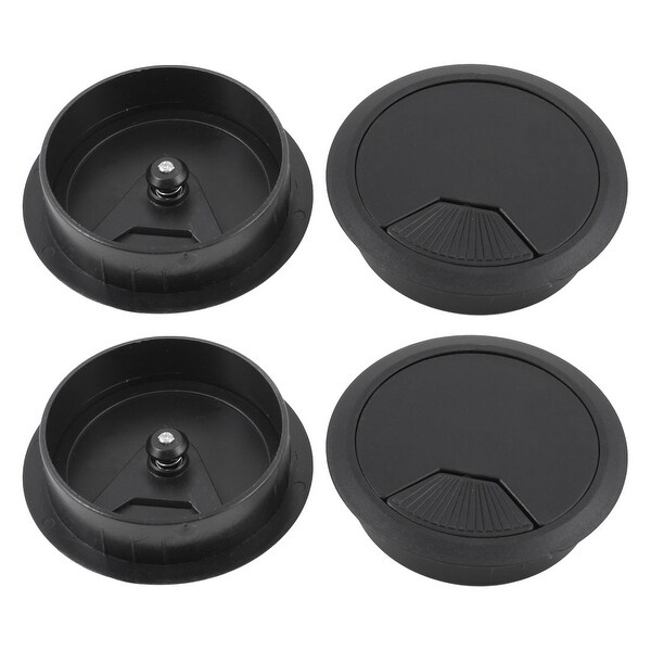 Unique Bargains Computer Desk Plastic Grommet Wire Hole Cap Cable Cover 80mm Black 4 Pcs. Opens flyout.