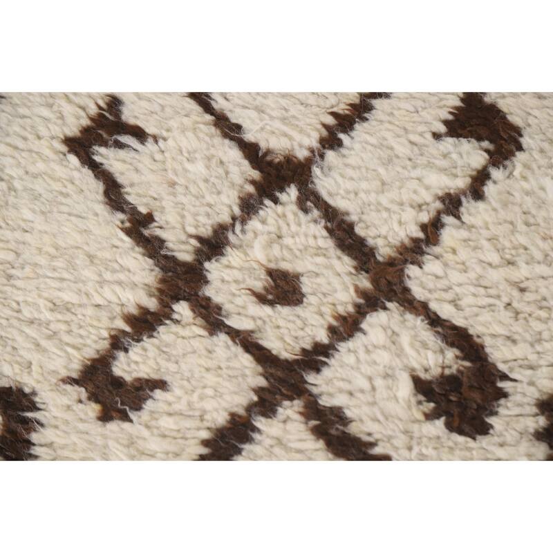 Turkish Anatolian Runner Rug Hand-knotted Beige Wool Carpet - 3'2"x 11'11"
