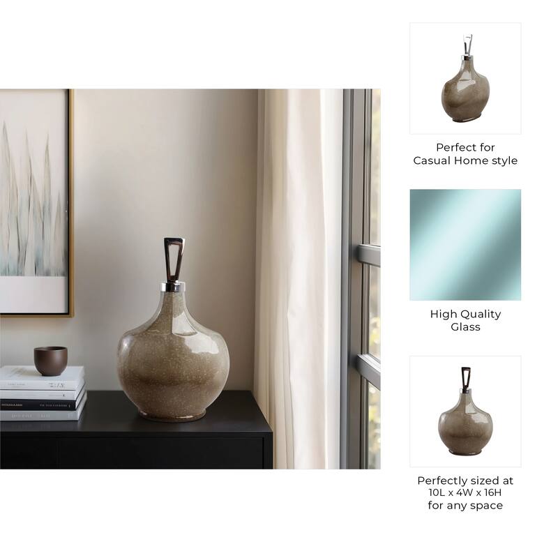 Glass Vase Handmade Decorative Accent Sculpture Artistic Display