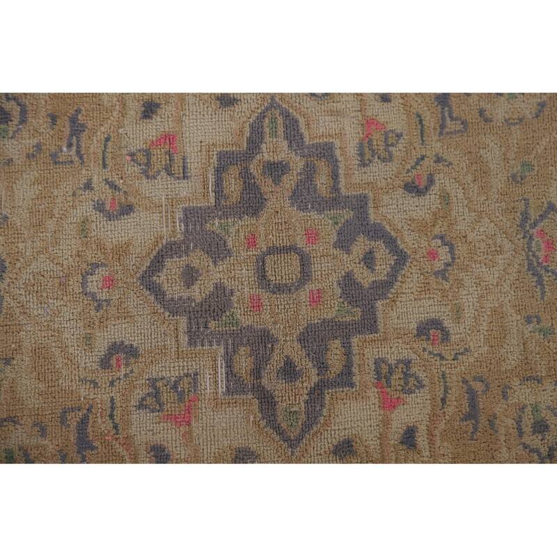Hand Knotted Oriental 100% Wool Carpet Traditional Floral Coral Mashad Area Rug - 12' 7'' X 9' 3''