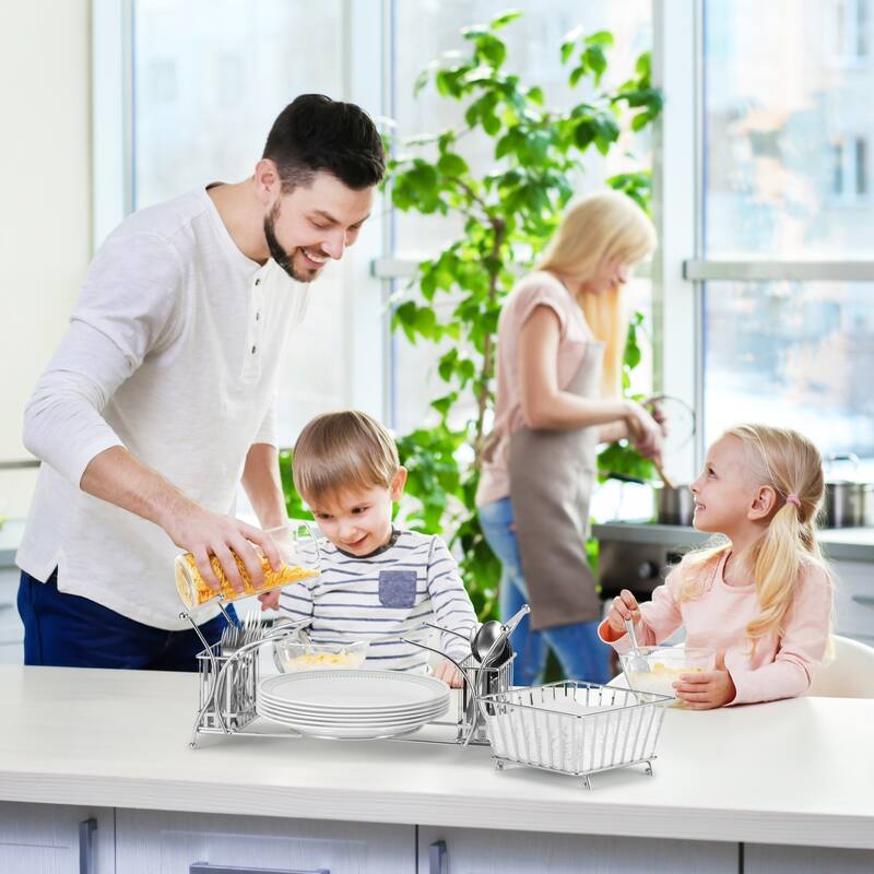 Utensil Buffet Caddy - Includes Napkin, Utensil and Plate Holder