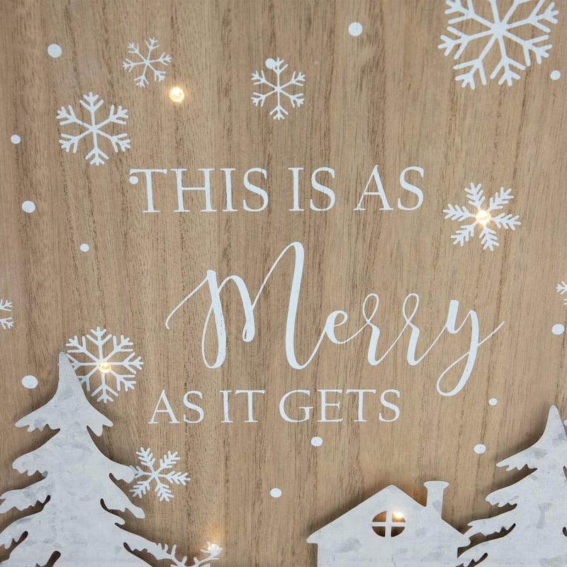 Lighted "This Is As Merry As It Gets" Christmas Wall Sign - 13.75"