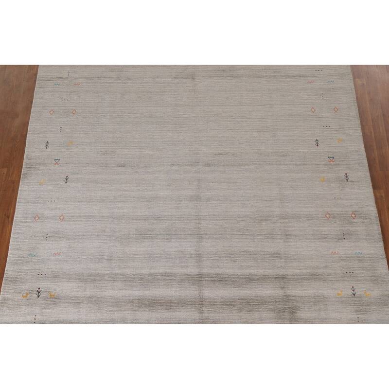 Gabbeh Oriental Area Rug Hand-Knotted Wool Carpet - 8'0"x 9'8"