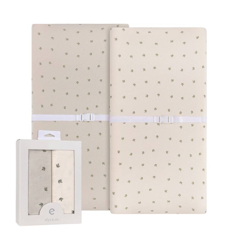 Ely's & Co. Baby Fitted Changing Pad Cover - Cradle Sheet Set - 2 Pack - 32" x 16" - Vintage Leaf