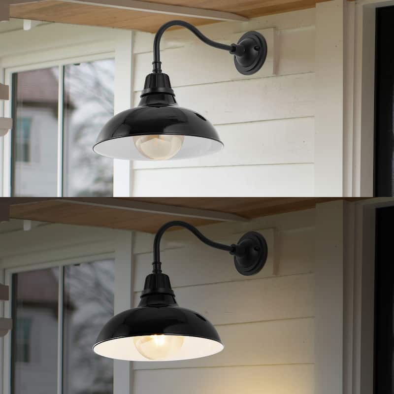 Stanley 12.25" Indoor/Outdoor LED Gooseneck Arm Sconce, By JONATHAN Y