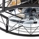 preview thumbnail 91 of 191, 16.5"/18.5"/20"/23.6"/24"/28" Vintage Distressed White Low Profile Caged Ceiling Fan with Light and Remote (7/6/5/3-Blade)