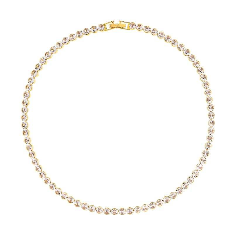Cubic Zirconia Bezel Tennis Necklace