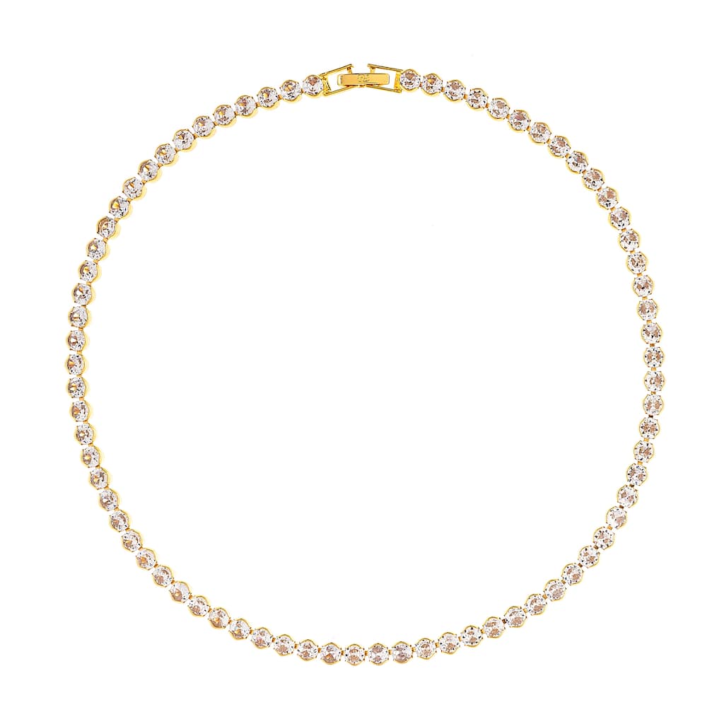 Cubic Zirconia Bezel Tennis Necklace
